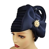 preiswerte Hochzeit Kopfschmuck-Kopfbedeckungen Kopfbedeckung Polyester / Baumwollmischung Schlapphut Turbane Casual Kirche Mit Pure Farbe Muster Kopfschmuck Kopfbedeckung