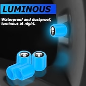 cheap Car Body Decoration &amp; Protection-50pcs Fluorescent Skull Car Tire Valve Valve Stem Cover, ABS Corrosion Resistant Wheel Valve Cover, Glow In The Dark, Car Decoration Accessories