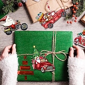 abordables Ornements-24 pièces/ensemble, ornements suspendus en bois nain de noël, décoration d&#039;arbre de noël, poupée de père noël nain, carte de noël suspendue en bois, accessoires de voiture