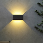 abordables luces de pared al aire libre-Lámpara LED de pared para exteriores, 12/24w, con sensor de movimiento, control de luz impermeable ip65, adecuada para baño, garaje, valla, terraza, patio, 110-240v