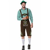 cheap Men-Oktoberfest Lederhosen Shirt Bavarian Bavarian German Wiesn Men's Traditional Style Cloth Blouse Shorts Hat