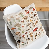 cheap Floral &amp; Plants Style-1PC Mushroom Double Double Side Pillow Cover Soft Decorative Square Cushion Case Pillowcase for Bedroom Livingroom Sofa Couch Chair