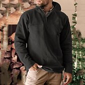 economico felpe con cappuccio da uomo di base-Per uomo Felpa con cappuccio Nero Blu marino Marrone Grigio Con cappuccio Liscio Sportivo Giornaliero Per eventi Streetwear Fantastico Informale Primavera &amp; Autunno Abbigliamento Felpe con cappuccio