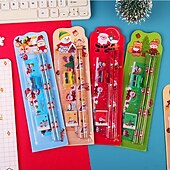 abordables fournitures de peinture, de dessin et d&#039;art-1 ensemble de combinaison de crayons de noël avec 2 crayons, 1 gomme, 1 règle, 1 taille-crayon, fournitures scolaires, cadeau de noël, outils de dessin de croquis