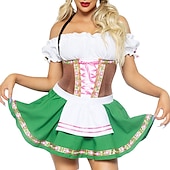 cheap Dirndl-Carnival Oktoberfest Beer Costume Dress Dirndl Trachtenkleider Maid German Munich Wiesn Women&#039;s Traditional Style Cloth Dress Apron