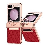 cheap Samsung Cases-Phone Case For Samsung Galaxy Z Flip 7 Z Flip 6 Z Flip 5 Z Flip 4 Z Flip 3 Back Cover Shockproof Crystal Diamond TPU PU Leather