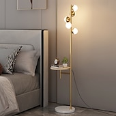 cheap Table&amp;Floor Lamp-Elegant LED Floor Lamp Nordic Loft Golden Metal Living Room Sofa Standing Lamp Hotel Bedroom Deco Lights Bedside Desk Lamp