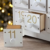 levne Adventní kalendář-Vánoční adventní kalendáře dřevěný dům LED světla 24 dní odpočítávání skladování organizace figuríny domov dekorace 2025 novinky