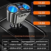 billige Bluetooth-/håndfrisett til bil-Bluetooth 5.0 dobbelt USB bil lader - 4.8A hurtiglader adapter sigarett lighter socket splitter telefonlading