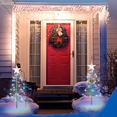お買い得  クリスマスのあかり-クリスマスソーラー芝生ライト屋外ip65防水ledクリスマスツリーガーデンライトクリスマス中庭庭庭歩道屋外装飾