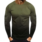 cheap Basic T shirts-Men&#039;s T Shirt Tee Top Long Sleeve Shirt Long Sleeve Crew Neck Spring &amp;  Fall Color Block Fashion Designer Basic Vacation Street Going out Black White Red Top Tee for Men