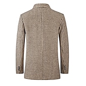 cheap Men&#039;s Classic Blazers-Men&#039;s Cocktail Attire Blazer Business Formal Evening Wedding Party Fashion Casual Spring &amp;  Fall Polyester Plaid / Check Geometic Button Pocket Casual / Daily Single Breasted Blazer White Camel Beige