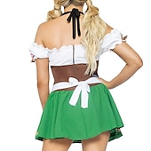 cheap Dirndl-Carnival Oktoberfest Beer Costume Dress Dirndl Trachtenkleider Maid German Munich Wiesn Women&#039;s Traditional Style Cloth Dress Apron