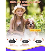 economico Addestramento e accessori educativi per cani-collare antiabbaio per cani di grossa taglia con raggio d&#039;azione di 3.300 piedi combinato collare antiabbaio e addestramento con 3 modalità segnale acustico vibrazione shock di sicurezza dispositivo