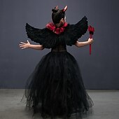 economico Costumi di Halloween-Notte di Valpurga Vestito Costume Cosplay Tutu Strega malefico Diavolo Cosplay Bambini Ragazze Carnevale Mascherata martedì grasso Feste Halloween Performance Vestirsi