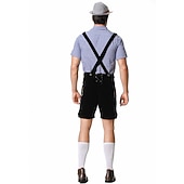 preiswerte Männer-Oktoberfest Lederhosen Hemd Bayerisch Bayerisch Deutsch Wiesn Herren Stoff im traditionellen Stil Bluse Shorts Hut