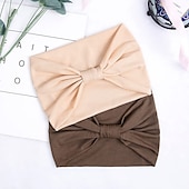 ieftine Accesorii-2 buc bentite pentru femei benzi late pentru cap anti-alunecare boho banda de păr pentru femei la modă înnodate antrenament yoga leopard turban împachetări pentru cap