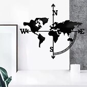 baratos decoração de parede de metal-1 peça mapa mundi arte de parede de metal decoração ao ar livre escultura de parede à prova de ferrugem ideal para jardim, casa, fazenda, pátio e quarto