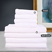 abordables Les serviettes-serviettes blanches d&#039;hôtel 70*140, serviettes de bain, salons de beauté, serviettes absorbantes, douces et faciles à sécher