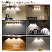 ieftine lumina dulapului-lumină de noapte cu led senzor de mișcare automată lumină led reîncărcabilă prin usb 3 culori reglare 20/30/40 cm 2/3 led pentru dulap de bucătărie iluminat canal scară
