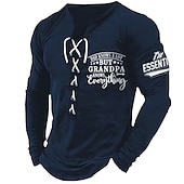 voordelige Vintage T-shirts-Voor heren Grafisch opa T-shirt Lange mouw T-shirt 3D-afdrukken Overhemd Modieus Dagelijks Buiten Casual Feestdagen Uitgaan Zwart Wit Bordeaux Lente &amp; Herfst Kleding S M L XL 2XL 3XL