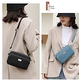 billiga Crossbodyväskor-Dam Crossbody-väska Axelväska Hoboväska Nylon Utomhus Dagligen Helgdag Dragkedja Stor kapacitet Vattentät Lättvikt Ensfärgat Ljus och elegant lila Svart Marinblå