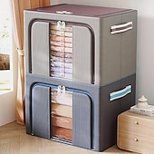 abordables Almacenamiento y organización-Caja de almacenamiento de ropa de gran capacidad, organizador de colchas de ropa a prueba de polvo, contenedor plegable para dormitorio y hogar, 1 ud.