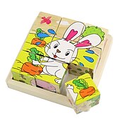 ieftine Puzzle Jigsaw-puzzle 3d din lemn pentru cadouri de aniversare pentru copii jucării puzzle pentru grădiniță bloc de construcție 3d din lemn pictură pe șase fețe