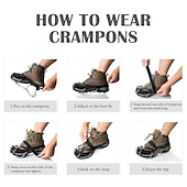 cheap Home Supplies-Crampons Ice Cleats For Boots Shoes, Anti Slip Stainless Steel Spikes For Outdoor Hiking Fishing Walking Climbing Mountaineering