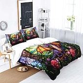 voordelige Dekbedovertreksets-2pcs/3pcs retro retro abstract vuurdraakpatroon bedset dekbedovertrek lichtgewicht en zacht geschikt voor volwassenen en kinderen groot bed klein bedset