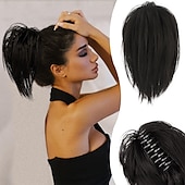 abordables Chignons-chignons Chignon Queue de cheval avec griffe Cheveux Synthétiques Pièce de cheveux Extension des cheveux Droit Soirée Usage quotidien Soirée &amp; Evénement A1 A2 A3