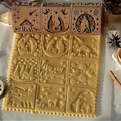 お買い得  クリスマスキッチン-クリスマス ローリングピン キリスト降誕シーン エンボス加工パターン クリスマス 木製 3D 彫刻 キリスト降誕 クッキー焼き用