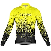 voordelige Heren shirts-Voor heren Wielrenshirt Lange mouw Fietsen Kleding Bovenlichaam met 3 achterzakken Bergracen Wegwielrennen Ademend Sneldrogend Vochtregelerend Reflecterende strips Geel Rood Oranje Grafisch Polyester