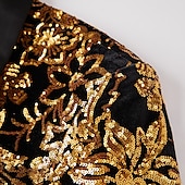 billiga Jacka och Jacka-Herrars Paljetparti Blazer Glittrande 70-tals Disco Jacka Regular Passform Röd Kungsblå Blå Lila Guld Grön