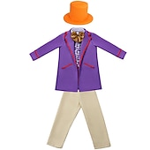 cheap Boys&#039; Costumes-Charlie and the Chocolate Factory Charlie Willy Wonka Cosplay Costume Halloween Group Family Costumes Kid&#039;s Boys Cosplay Halloween Halloween Carnival Masquerade Easy Carnival Costume