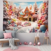 Недорогие пейзаж гобелен-candyland house подвесной гобелен настенное искусство большой гобелен фреска декор фотография фон одеяло занавеска дом спальня гостиная