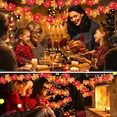 abordables Guirlandes lumineuses USB-Guirlande de lanternes en feuille d&#039;érable Guirlande de lanternes d&#039;Halloween, d&#039;automne, de Thanksgiving 6 m 40 LED 3 m 20 LED 1,5 m 10 LED Guirlande lumineuse décorative de jardin intérieur et extérieur alimentée par batterie ou USB