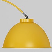 رخيصةأون مصباح أرضي LED-مصباح أرضي مقبب معدني لغرفة المعيشة، 1 لمبة معكرون واقفة، ضوء أرضي حديث للقراءة في المكتب مع ذراع قضيب قابل للتعديل 110-240 فولت