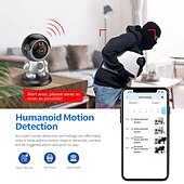 お買い得  屋内IPネットワークカメラ-ワンタッチ人型検出機能付き IP カメラ クラウドストレージ Wi-Fi 双方向オーディオ ナイトビジョン 可聴アラーム