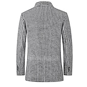 cheap Men&#039;s Classic Blazers-Men&#039;s Cocktail Attire Blazer Business Formal Evening Wedding Party Fashion Casual Spring &amp;  Fall Polyester Plaid / Check Geometic Button Pocket Casual / Daily Single Breasted Blazer White Camel Beige