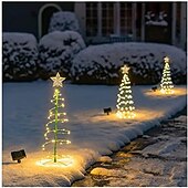 お買い得  クリスマスのあかり-クリスマスソーラー芝生ライト屋外ip65防水ledクリスマスツリーガーデンライトクリスマス中庭庭庭歩道屋外装飾