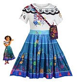 Girls' Encanto Dress with Bags Mirabel Isabela Luisa Madrigal Cosplay Costume Flower Girl Dress Vacation Dress Cute Movie Cosplay Outfit Children's Day Halloween Masquerade World Book Day Costumes3