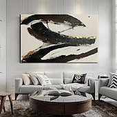 cheap Abstract Paintings-Handmade Hand Painted Extra Large Painting Black And white Painting Abstract Painting Oversized Abstract Painting Minimalist Art Wall Decor No Frame Unstretched