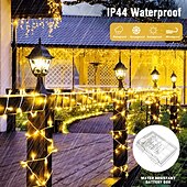 abordables Guirlandes lumineuses à piles-Halloween Noël boîte à piles étanche guirlande lumineuse 8 fonctions télécommande intérieure et extérieure cour jardin décoration de mariage lumière 4m-30leds/6.5m-50leds/10m-100leds