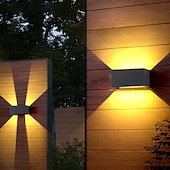abordables luces de pared al aire libre-Lámpara LED de pared para exteriores, 12/24w, con sensor de movimiento, control de luz impermeable ip65, adecuada para baño, garaje, valla, terraza, patio, 110-240v