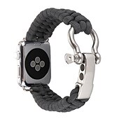 baratos Pulseiras de Apple Watch-1 pacote Corda trançada artesanal Compatível com Pulseira Apple Watch 38mm 40mm 41mm 42mm 44mm 45mm 49mm Entrançado Elástico Ajustável Tecido pulseira de substituição para iwatch Ultra 2 Series 9 8 7