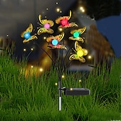 cheap Landscape Lights-Solar Garden Lights Butterfly Garden Decor Landscape Solar Butterflies Swaying Lights Dance in Wind Stakes Yard Patio Lawn