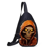 voordelige Tassen-Halloween crossbody slingbag met grote capaciteit - griezelige schedel- en pompoenontwerpen voor tieners (4 patronen beschikbaar)