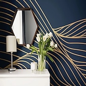 voordelige Behang-cool wallpapers 3d abstracte muurschildering behang muurschildering muurstickers bladeren abstracte schets foto geschikt voor hotel woonkamer slaapkamer art deco