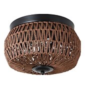 economico Lampade da soffitto-boho lampada da soffitto plafoniera in rattan mini lampada a sospensione in rattan intrecciato plafoniera per piccola camera da letto corridoio ingresso cucina isola fattoria bagno 110-240v